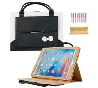Dteck for iPad mini 5th Gen/4/3/2/1 Handbag-Style Smart Folio Case 7.9" with Handle/Pocket, Auto Sleep Wake/Stand, Adjustable Viewing Angles, PU Leather Lightweight Protective Cute Bow Cover, Black