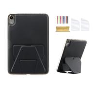 Dteck for iPad Mini 8.3-inch (A17 Pro/6th Generation) 2024/2021 Release Tablet Back Cover with Kickstand, 2 Screen Protector Films/1 Stylus Included, Ultra Thin Slim Lightweight Protective Case, Black