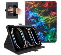Dteck for iPad Pro 13" M4 Case 2024 with Pencil Holder/Hand Strap, Auto Sleep Wake, Adjustable Stand, Magnetic Closure, Stylus Included, PU Leather Protective Smart Folio Cute Case, Colorful Smoke