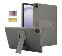 Dteck for Samsung Galaxy Tab A9 Plus (SM-X210/X215/X216) Clear Tablet Case 11" 2023 with Foldable Kickstand, Shock-Absorbing TPU Edges Hard Plastic Back, Protective Lightweight Slim Thin Cover, Gray