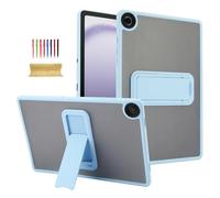 Dteck for Samsung Galaxy Tab A9 Plus (SM-X210/X215/X216) Clear Tablet Case 11" 2023 with Foldable Kickstand, Shock-Absorbing TPU Edges Hard Plastic Back, Protective Lightweight Slim Thin Cover, Blue
