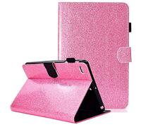 Dteck iPad Mini Case, Mini 2/3/4 Case, Ultra Slim Lightweight Folio Stand Bling Glitter Smart Cover with Auto Wake/Sleep & Pencil Holder for Apple iPad Mini 1/2/3/4, Pink