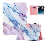 Dteck PU Leather Folio Smart Cover for iPad 9.7 inch 2018 2017/iPad Air 1/2, Auto Sleep Wake Multiple Stand Wallet Case for Apple iPad 6th/5th Gen, Pink Marble
