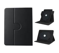 Dteck Ultra Thin Universal Tablet Case (9.6/9.7/10/10.1/10.2/10.3/10.4/10.5 Inch) with Rotating Stand, PU Leather Slim Folio Cover with Elastic Corner Straps, Lightweight Protective Flip Case, Black