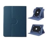 Dteck Ultra Thin Universal Tablet Case (9.6/9.7/10/10.1/10.2/10.3/10.4/10.5 Inch) with Rotating Stand, PU Leather Slim Folio Cover with Elastic Corner Straps, Lightweight Protective Flip Case, Blue