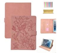 Dteck Universal 8 Inch Tablet Case, Folio Flip Lightweight Protective PU Leather Cute Embossed Cartoon Cover with Card Slots, Built-in Stand, for 7.9/8.0/8.3/8.4 Inch Touchscreen Tablet, Pink