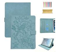 Dteck Universal 8 Inch Tablet Case, Folio Flip Lightweight Protective PU Leather Cute Embossed Cartoon Cover with Card Slots, Built-in Stand, for 7.9/8.0/8.3/8.4 Inch Touchscreen Tablet, Blue