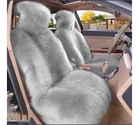 DTERNITOU 2 PCS Luxury Thickened Plush Car Seat Cushion Set for Cupra Born I 2021-2024, Soft Fluffy Protector Warm Non-Slip Front Seat Covers,Grey