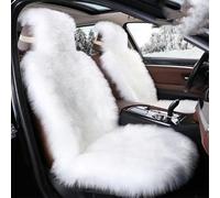 DTERNITOU 2 PCS Luxury Thickened Plush Car Seat Cushion Set for Cupra Born I 2021-2024, Soft Fluffy Protector Warm Non-Slip Front Seat Covers,White