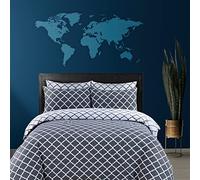 DTEX HOMES 100% Cotton Duvet Cover Set Printed Reversible Duvet Quilt Cover Set,Spades Grey-Super King