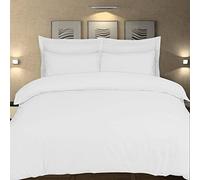 DTEX HOMES 100% Egyptian Cotton Duvet Quilt Cover Sets With Pillow Cases 200 Thread Counts, King - White