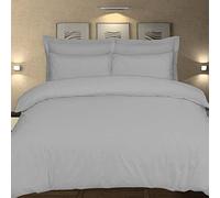 DTEX HOMES 100% Egyptian Cotton Duvet Quilt Cover Sets With Pillow Cases 200 Thread Counts, Single - Grey