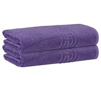 DTEX HOMES 2 Large Bath Sheet Towel Sets For Bathroom 90 x 140 cm 100% Cotton 600 GSM - Purple