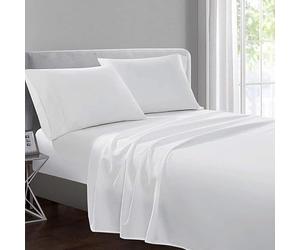 DTEX HOMES 2 x 400 Thread Count Egyptian Cotton Sateen Flat Sheet Double - White