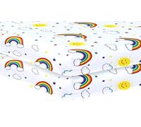 DTEX HOMES 2 x Cot Bed Sheets Super Soft Breathable Polycotton Fitted Sheet 140 x 70 cm (Rainbow)
