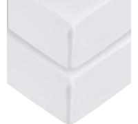 DTEX HOMES 2 x Super King Fitted Sheet 200 Thread Count 40cm/16 inch Extra Deep Pocket 100% Egyptian Cotton Hotel Quality Bed Sheets(183 x 200-White)