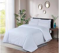 DTEX HOMES 400 Thread Count Duvet Quilt Cover Set With Pillow Cases 100% Egyptian Cotton Sateen Bed Set Double