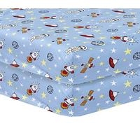 DTEX HOMES Cot Bed Sheets Super Soft Breathable Polycotton Fitted Sheet 60 x 120 cm (Space Blue)