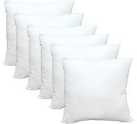DTEX HOMES Cushion Inserts 16x16 Inch Pack of 6 Pillow Inners Bounce Back Hollowfibre Cushion Pads for Sofa, Bed and Decorative Use (16x16)