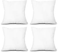 DTEX HOMES Cushion Inserts 16x16 Inches Pack of 4 Pillow Inners Bounce Back Hollowfibre Cushion Pads for Sofa, Bed and Decorative Use (16x16)
