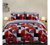 DTEX HOMES Double Duvet Set 100% Pure Cotton Reversible Printed Hotel Quality Duvet Cover Ultra Soft Easy Care double bedding Set Super Soft and Luxury Duvet Cover Sets (Geomteric Multi)