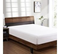 DTEX HOMES Double Fitted Sheet 100% Egyptian Cotton 400 Thread Count Deep Pocket 40cm Hotel Quality Sateen Weave Long Staple Fitted Bed Sheets Double (137 x 190cm)