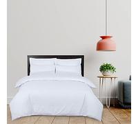 DTEX HOMES Duvet Cover Set 100% Pure Cotton Hotel Quality 800 Thread Count Duvet Set with Pillowcases Easy Care and Super Soft Luxury Bedding Super King Duvet (White-Super King)