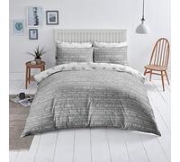 DTEX HOMES Duvet Cover Set Easy Care 3 Pcs Reversible Pattern Printed Quilt Cover Set With 2 Pillow Cases (Keep Calm Grey, Double)