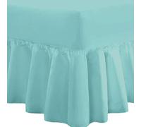 DTEX HOMES Frilled Valance Double Extra Deep Fitted Sheet 40cm Drop Soft Microfiber Stylish Breathable & Durable(DuckEgg-Double)