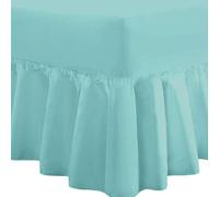 DTEX HOMES Frilled Valance King Deep Fitted Sheet 40cm Drop Soft Microfiber Stylish Breathable & Durable(DuckEgg-King)
