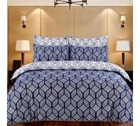 DTEX HOMES King Size Duvet Cover Sets 100% Pure Cotton 4 Piece Reversible Printed Hotel Quality Duvet Cover Ultra Soft Easy Care Bedding Sets King (Matra Blue)