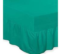 DTEX HOMES Luxury Extra Deep Frilled Valance Fitted Sheets, King Teal