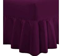 DTEX HOMES Luxury Extra Deep Frilled Valance Fitted Sheets, Single - Purple