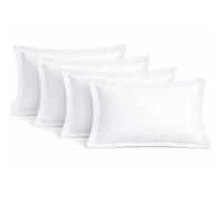 DTEX HOMES Pillow Cases 4 pack 600 Thread Count 100% Egyptian Cotton Hotel Quality Soft Sateen white pillowcases 4 pack -4 x Oxford Pillow Cases (50 x 75cm + 5cm)