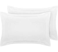 DTEX HOMES Pillowcases 2 pack 100% Egyptian Cotton Envelope Closure Ultra Soft and Premium Quality Pillow Covers 50x75cm + 5cm Hem (Oxford-White)