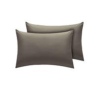 DTEX HOMES Pillowcases Pack of 2 Ultra Soft Polycotton Envelope Closure Pillow covers (Grey-HouseWife)