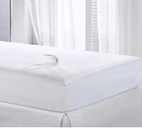 DTEX HOMES Terry waterproof mattress protector double bed 40cm Stretch Skirt Breathable Fitted Bed Sheet Non Noisy Anti Allergy Bed Cover,Double Bed Mattress Protector (137 x 190cm)