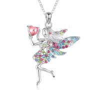Dtexhif Elf Necklace for Women Ballerina Crystal Elf Pendant Necklace Jewelry, Moderate type, Metal, No Gemstone