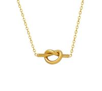 Dtexhif Gold Knot Pendant Necklace Tie the Knot Necklace Jewelry for Women, Zinc, No Gemstone