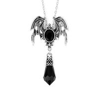 Dtexhif Gothic Bat Wings Necklace Victoria Red Black Crystal Bat Pendant Necklaces Punk Witch Vampire Role Playing Character Halloween Jewelry, Moderate type, Metal, No Gemstone