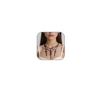 Dtexhif Gothic Layered Dagger Sword Necklace for Women Vintage Punk Goth Emo Grunge Necklace Dark Statement Halloween Jewelry Gift, L, Stainless Steel, No Gemstone