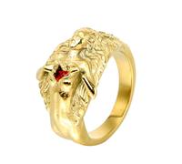 Dtexhif Open Your Heart Personality Rings for Men Women Red Love Cubic Zirconia Rings, 7 UK, Metal, No Gemstone