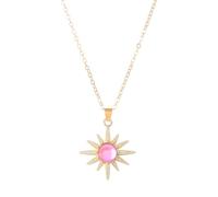 Dtexhif Tangled Rapunzel Necklace for Women Opal Gold Sun Necklace Tangled Sun Necklace Princess Necklace, Moderate type, Alloy Steel, No Gemstone