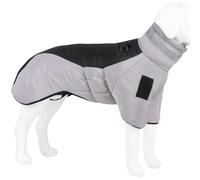 DTEYSD Dog Vest Autumn And Winter Dog Clothes Large Dog Reflective Warm Down Jacket Winter Dog Pet Clothes Plus Cotton Waterproof-gray-back Length 60cm