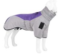 DTEYSD Dog Vest Autumn And Winter Dog Clothes Large Dog Reflective Warm Down Jacket Winter Dog Pet Clothes Plus Cotton Waterproof-gray-back Length 60cm
