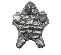 DTEYSD Dog Vest Autumn And Winter Pet Down Jackets For Dogs Winter Four-legged Down Jackets For Dogs-grey-back Length 23cm