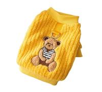 DTEYSD Dog Vest Cute Cartoon Autumn And Winter Dog Two-legged Fleece Coat For Small And Medium-sized Dogs And Cats Sweatshirt Teddy Pet Clothes-yellow-s