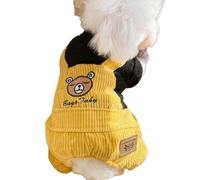 DTEYSD Dog Vest Dog Clothes Four-legged Bear Cotton-padded Suit Pet Four-legged Clothes Autumn And Winter Style Warm Teddy Bichon Pomeranian Small Dog-bear-back 34cm