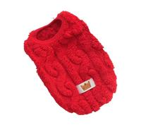 DTEYSD Dog Vest Dog Winter Clothes Thick Warm Sleeveless Fleece Vest Two-legged Pet Autumn And Winter Clothing-red-back Length 25cm