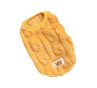 DTEYSD Dog Vest Dog Winter Clothes Thick Warm Sleeveless Fleece Vest Two-legged Pet Autumn And Winter Clothing-yellow-back 35cm